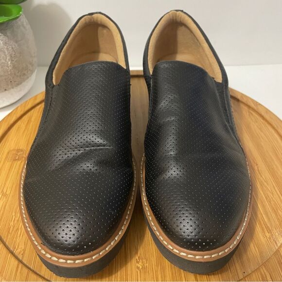 Naturalizer Zophie 2 Black Chunky Loafers Faux Leather Comfort Shoe Size 11 - Picture 3 of 8